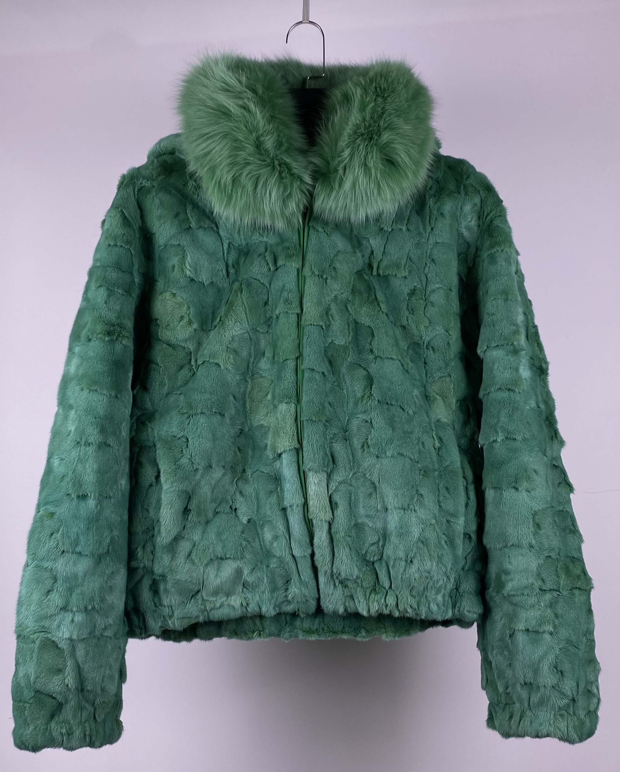 FOX COLLAR MINK BOMBER WITH DETACHABLE HOOD